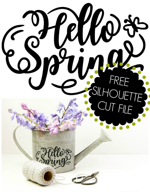 free silhouette studio cut file, free silhouette design, hello spring