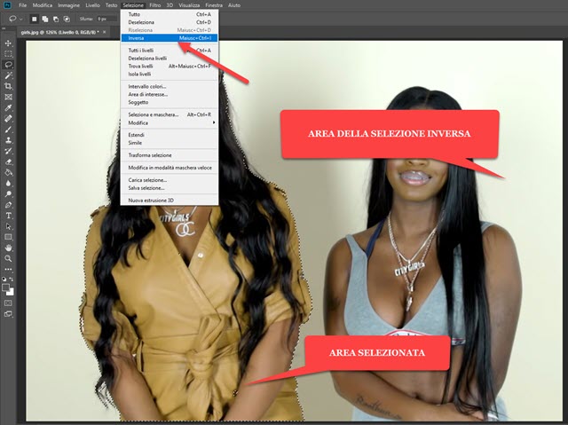 selezione inversa in photoshop selezione inversa in photoshop