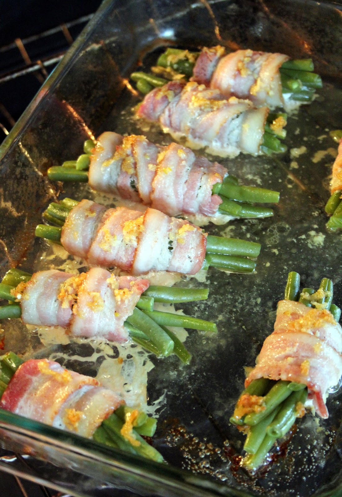 Jo and Sue Bacon Wrapped Garlic Glazed Green Beans
