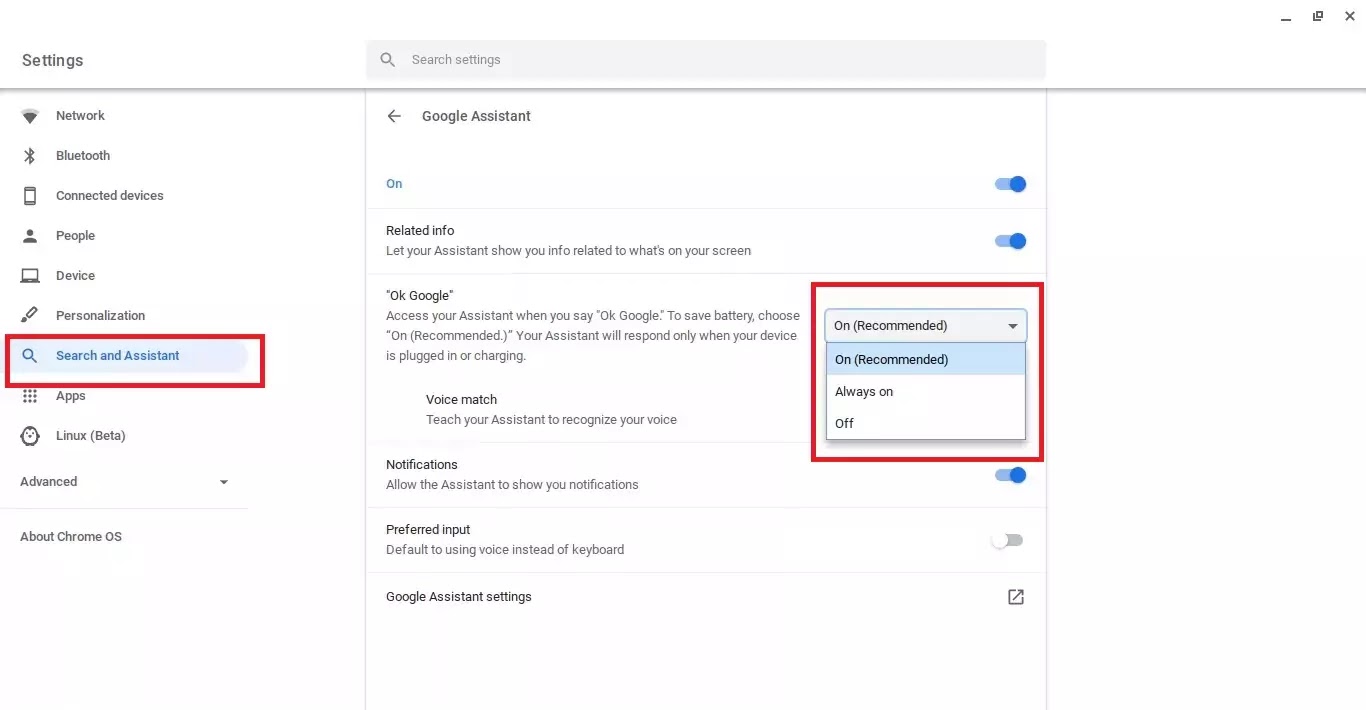 Enabling Google in Chromebook