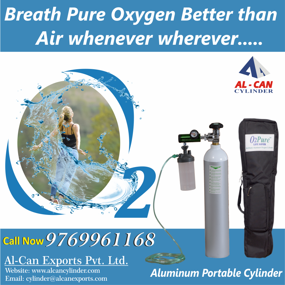 Alcan Cylinder Breath Pure Oxygen Better than Air, Whenever Wherever