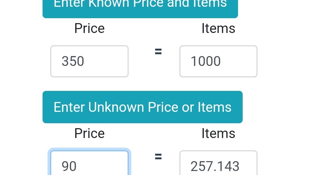 Price & Quantity Calculator