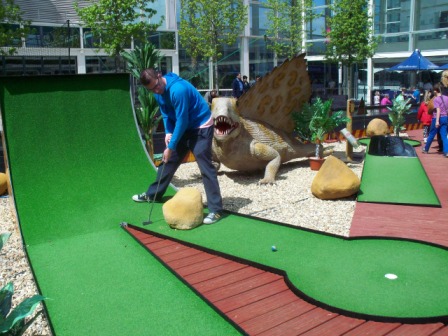 The Golf Attractions Dinosaur Adventure Golf course at the Centre MK in Milton Keynes