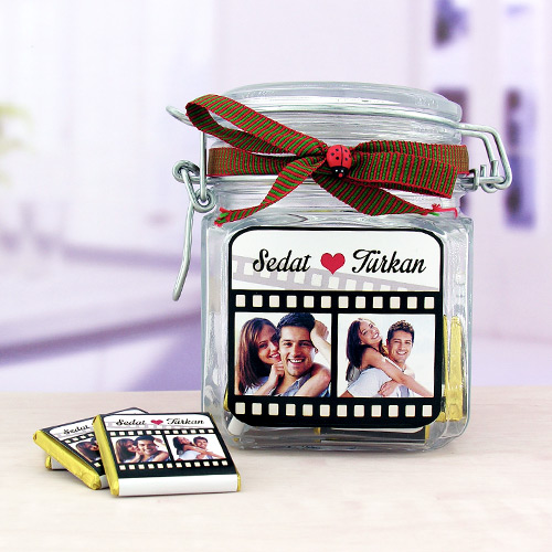 Sevgiliye Hediye Çikolata Dolu Kavanozlar Hediye Gurmesi