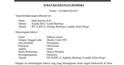 40++ Contoh surat keterangan domisili yang benar terbaru yang baik