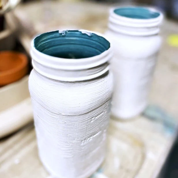 Painted Mason Jars with a Transfer