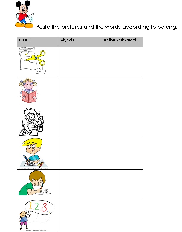 Actions Verbs Worksheets ESL EFL