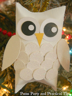 DIY ornaments, snow owls, woodland ornaments 