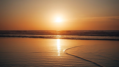Sun, Sunset, Sea, Waves, Dusk