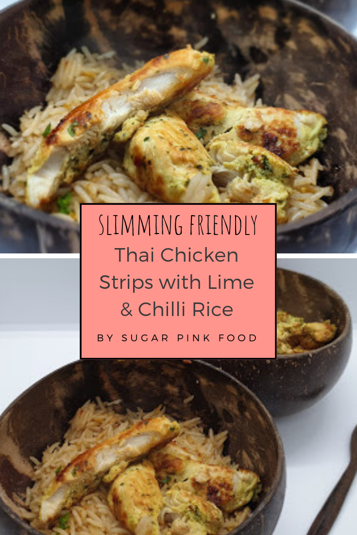 Thai Chicken Strips with Lime & Coconut Rice Healthy Recipe Sugar