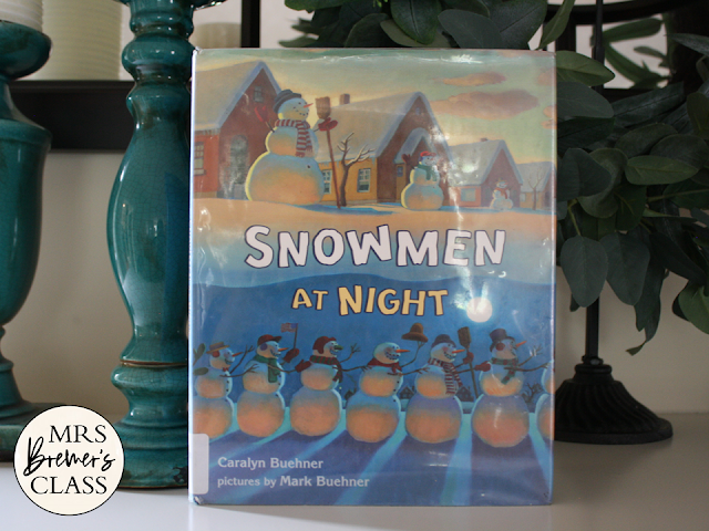 Snowmen at Night book activities unit with Common Core aligned literacy companion activities and a craftivity for winter in Kindergarten and First Grade
