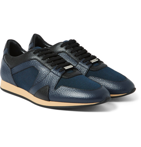 Dark And Sexy Spring: Burberry Field Panelled Leather and Mesh Sneakers ...