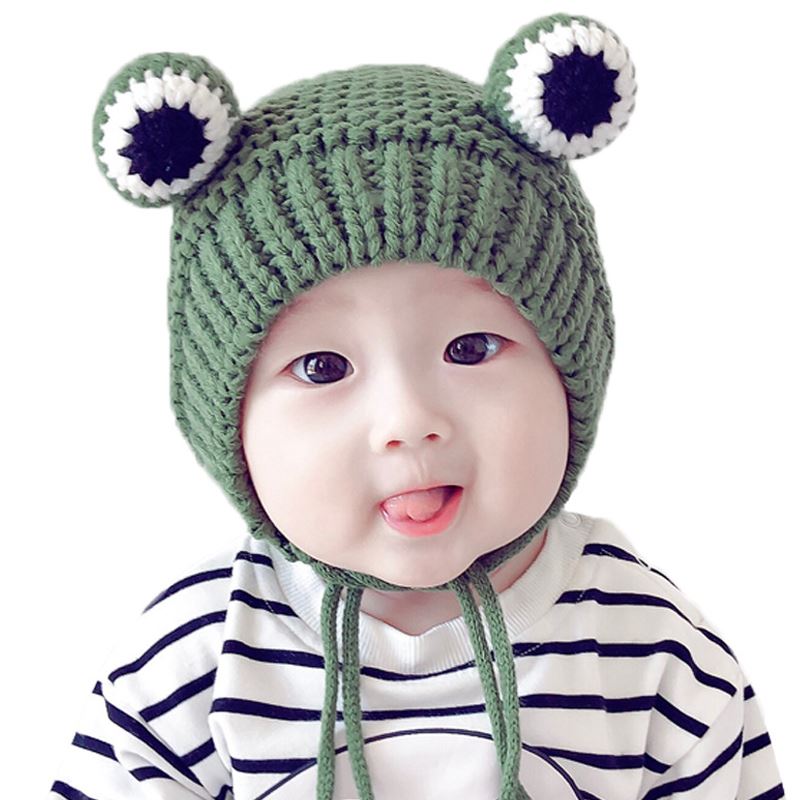 Mũ len trẻ em hình ếch Hàn Quốc