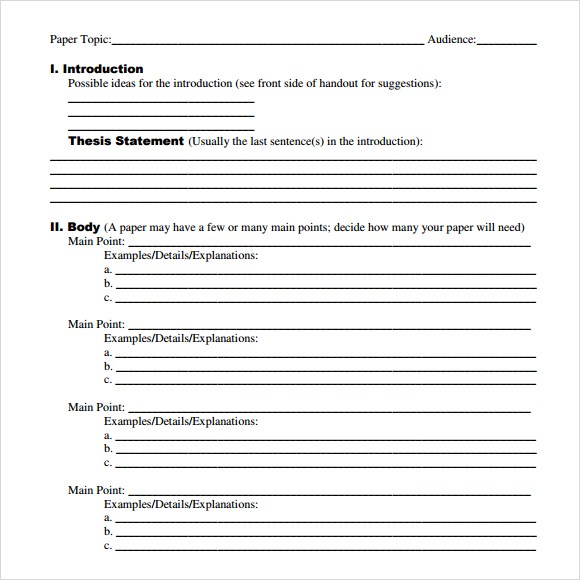 Research paper outline template pdf