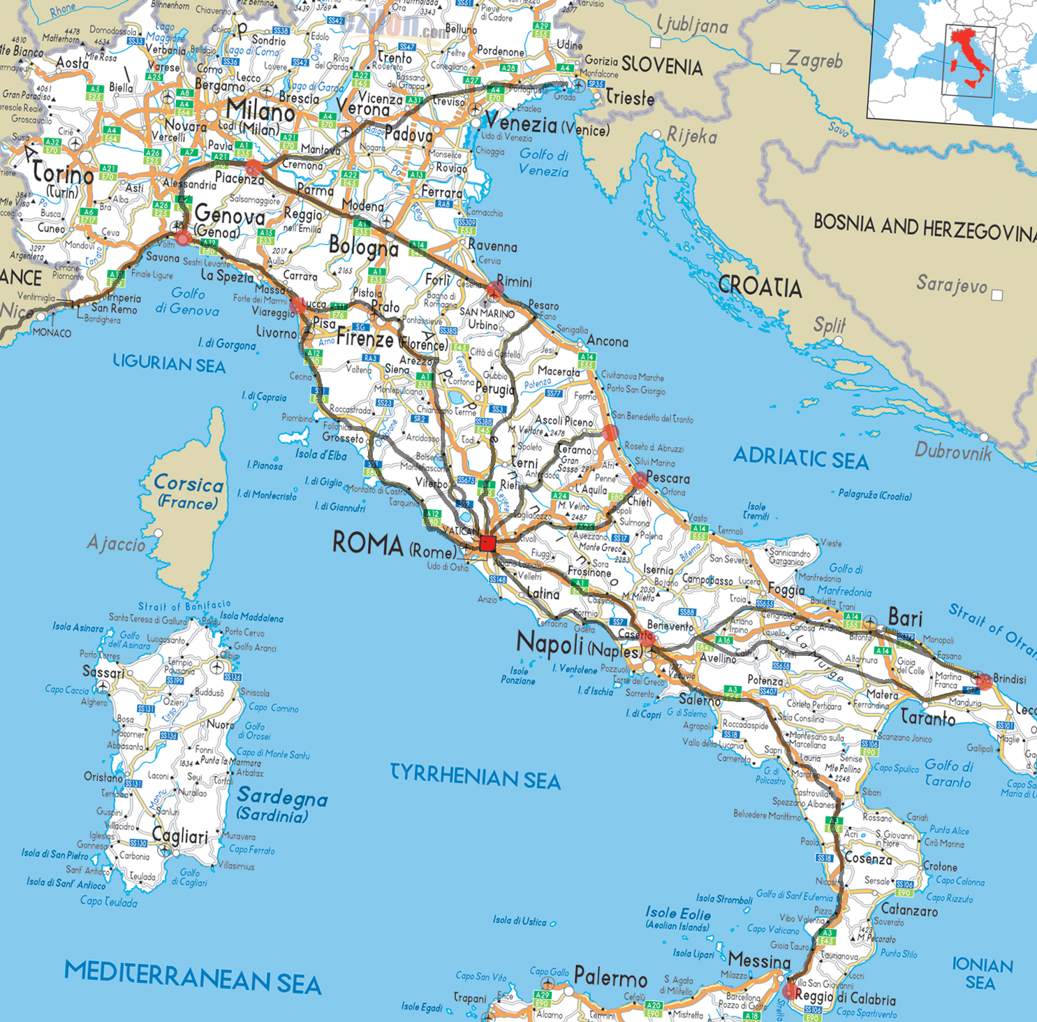 ancient roman roads map