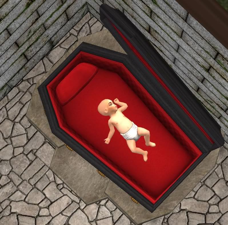 TheNinthWaveSims The Sims 2 Coffin Crib (Nightlife Required)