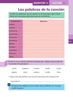 Apoyo Primaria Español 2do grado Bloque 3 lección 11 Las palabras de la canción