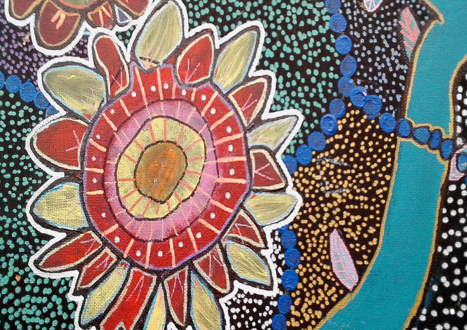 STUDENT ARTWORKS Art Club Aboriginal Wildflowers