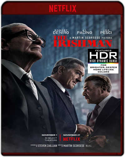 The Irishman (2019) 1080p NF WEB-DL HEVC HDR Dual Latino-Inglés [Subt. Esp] (Thriller. Drama)