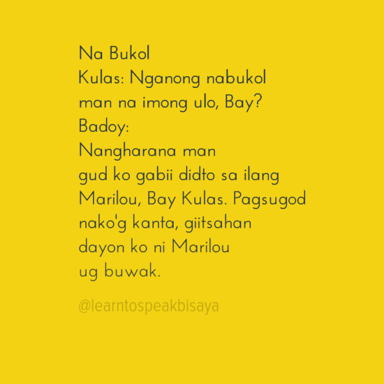 Learn The Bisaya Language Nabukol Swell in the head