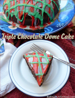 Triple Chocolate Dome Cake, for the holidays or any occasion. | recipe developed by www.BakingInATornado.com | #recipe #dessert