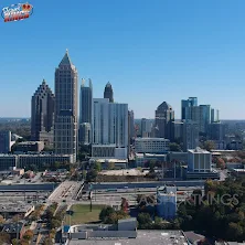 Drone shot of Atlanta I-75