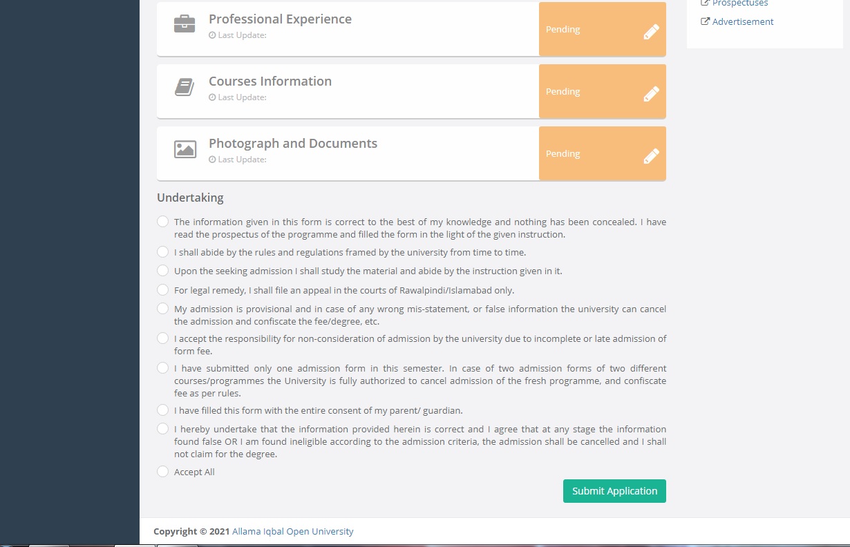 AIOU Admission 2021 Master Programmes AIOU BS Admission 2021 AIOU