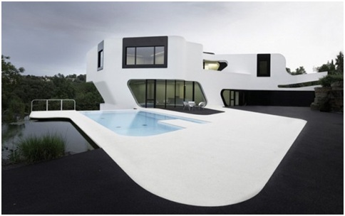 MINIMALIST HOUSE FACADE SWIMMING POOL Dupli.Casa by J. Mayer H. Architects