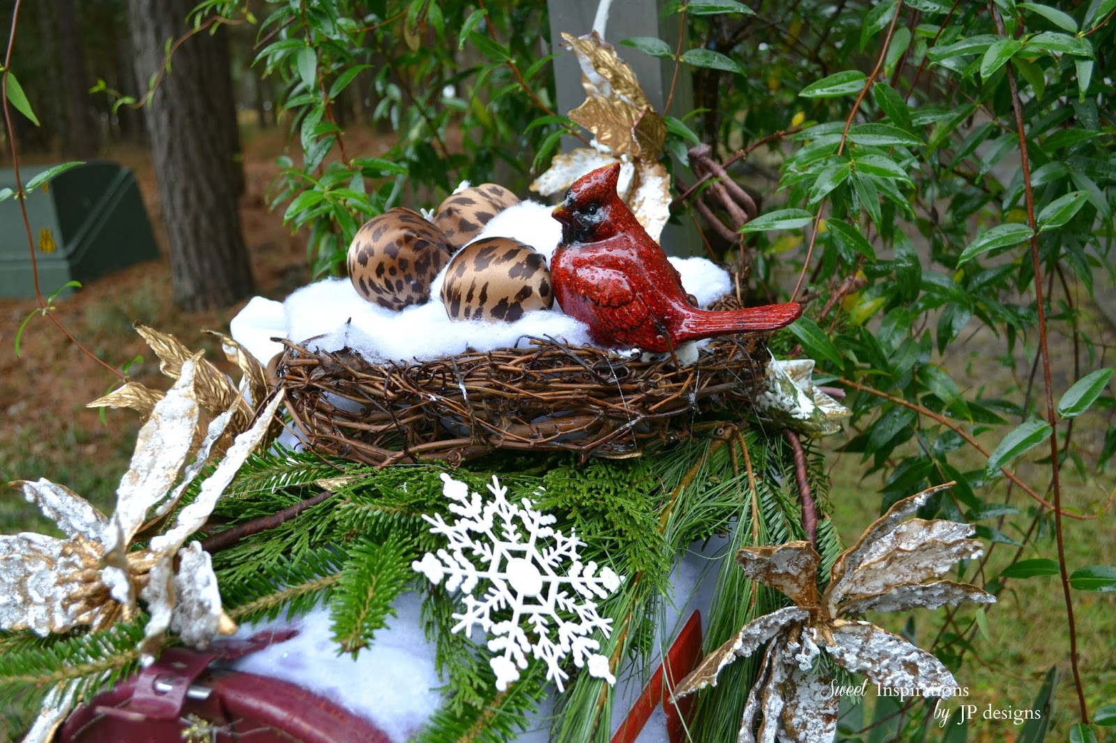 Sweet Inspirations by JP designs Winter Mailbox with an Icy Nest