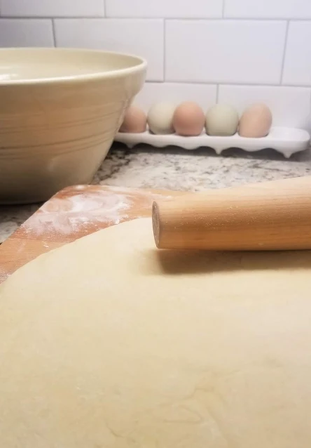 dough and rolling pin