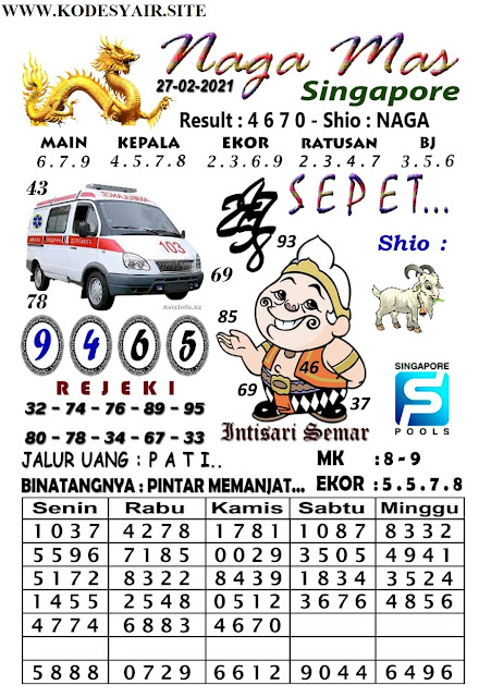 Syair Sgp Hari Ini 27 Februari 2021 Prediksi Padangtoto