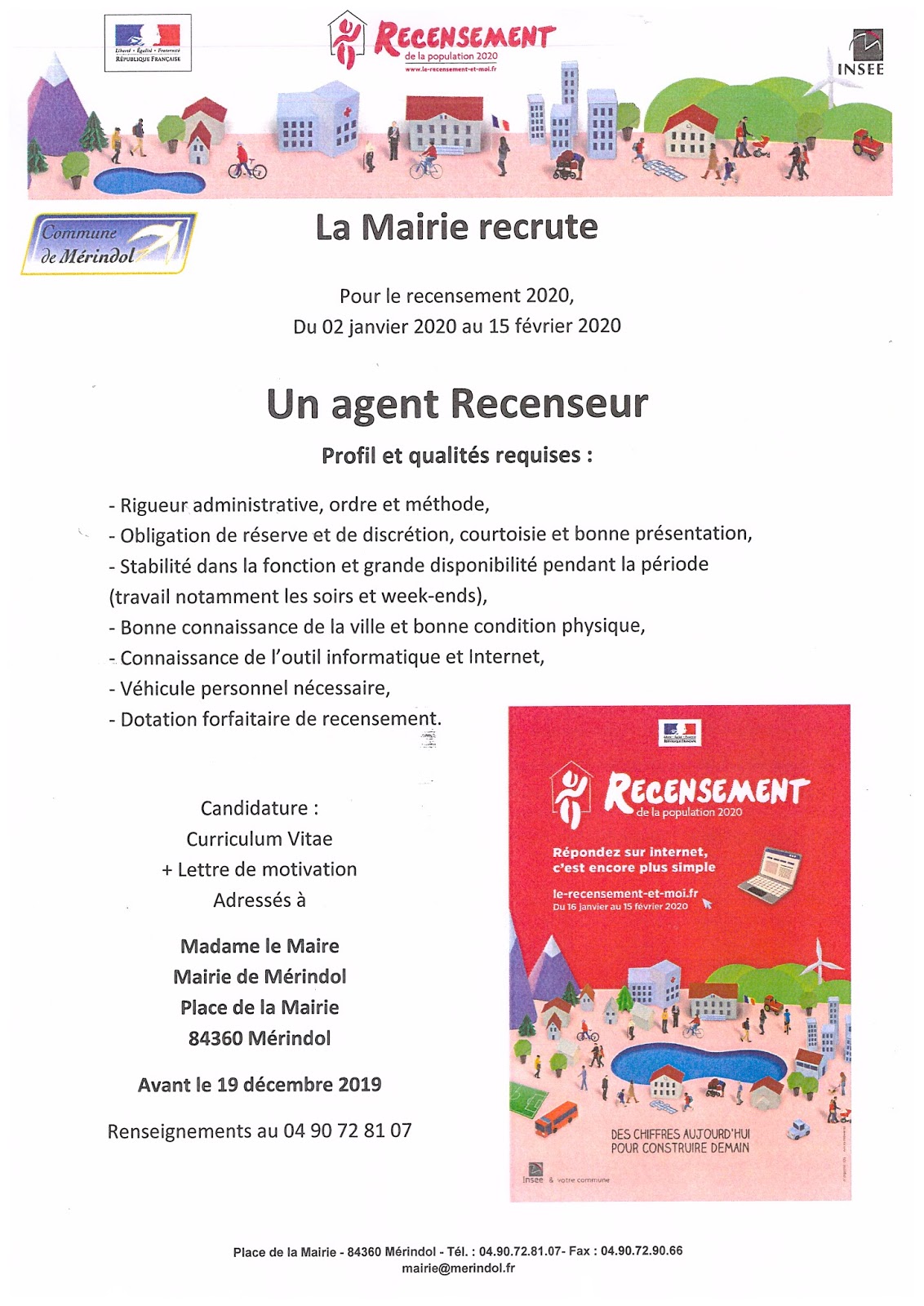 Le Grand Memo Recrutement D Un Agent Recenseur