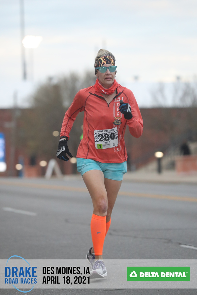 Running on the Fly Drake Relays Road Races Half Marathon 2021 recap