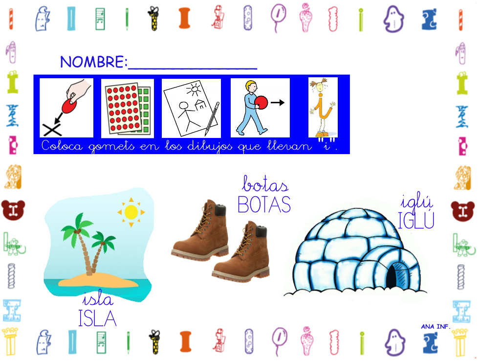 INFANTILES DE ANA V.: EL PAÍS DE LAS LETRAS: CONOCEMOS A LA PRINCESITA "I"