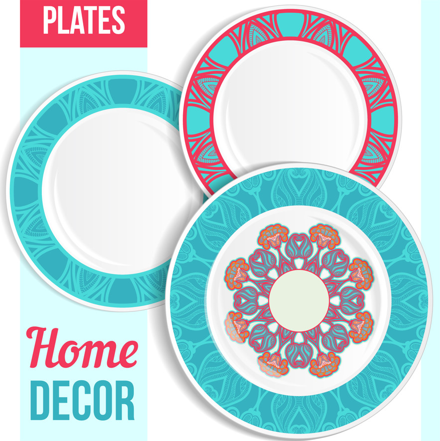 Download designs for printing on Chinese and plastic dishes in Photoshop and Vector formats, EPS & PSD