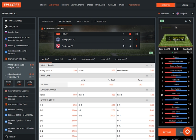 XplayBet Live Betting Screen