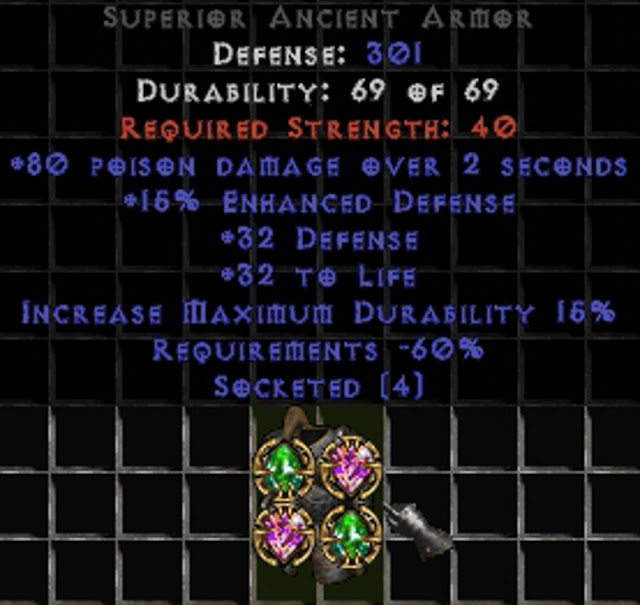 Best cRPGs SUPERIOR ANCIENT ARMOR, Diablo 2 Resurrected