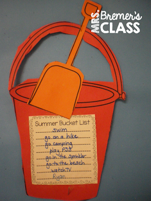 Cute! Summer bucket list craftivity- students share what they hope to do over summer break.