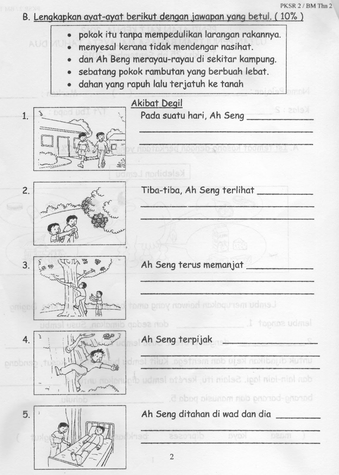 Karangan Latihan Bahasa Melayu Tahun 4 Penulisan 196