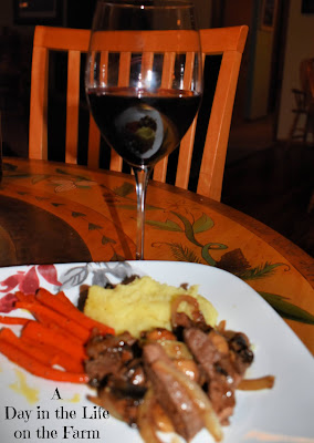 dinner plate with wine