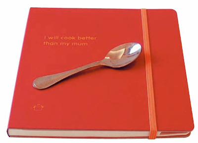 red recipe journal - says I will cook better than my mum