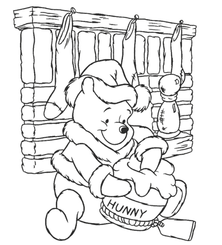 14 Disney Christmas Coloring Pages - Christmas%2BWinnie%2BPooh%2B%2526%2BHoney%2BColororing%2BPages%2B