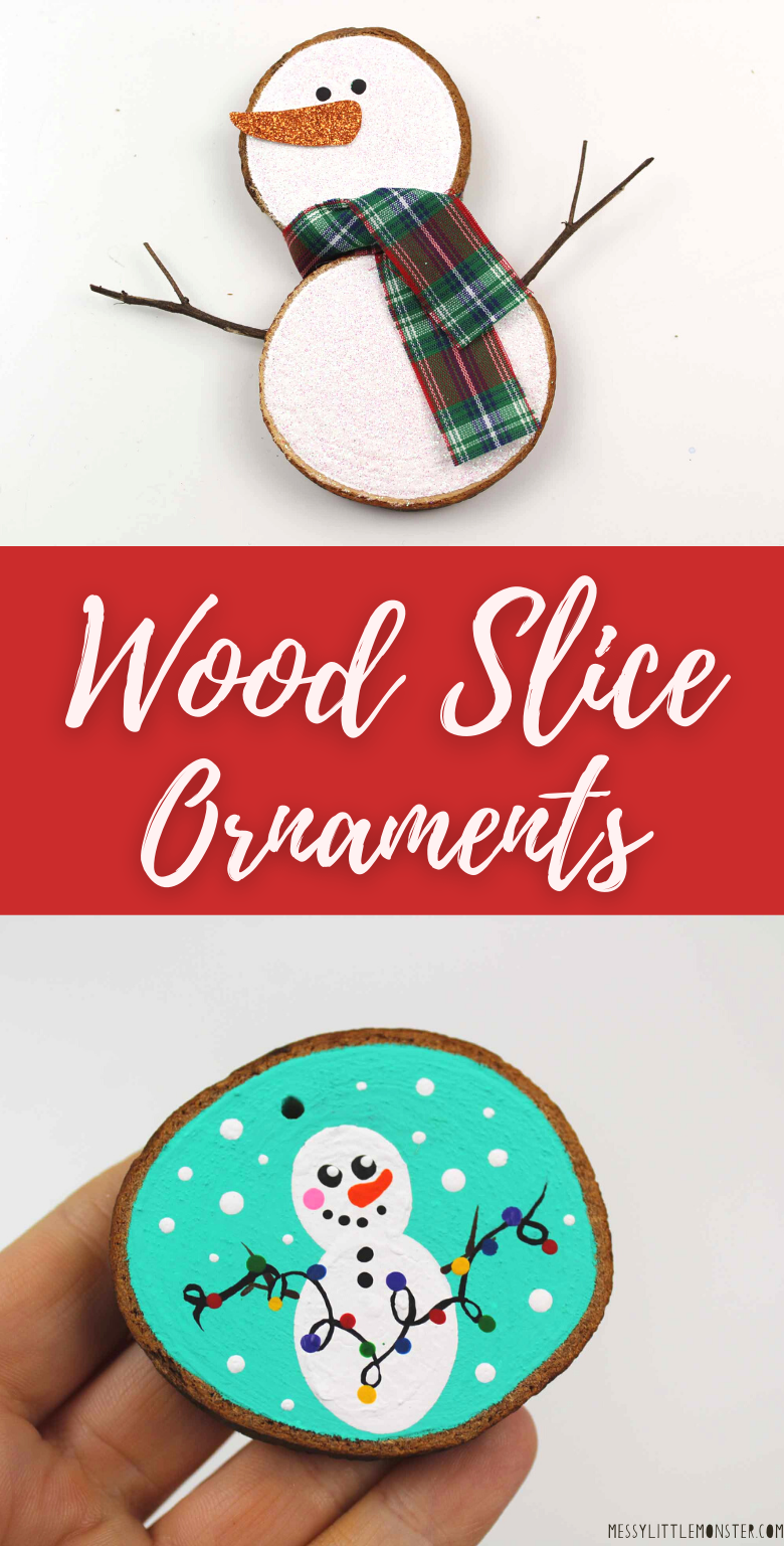 Wood Slice Ornament Ideas - Messy Little Monster
