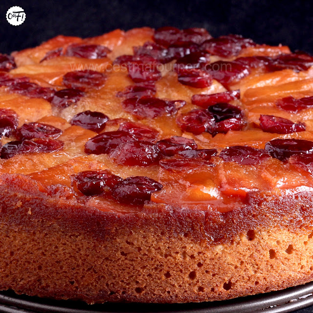 PEAR CRANBERRY UPSIDE DOWN CAKE