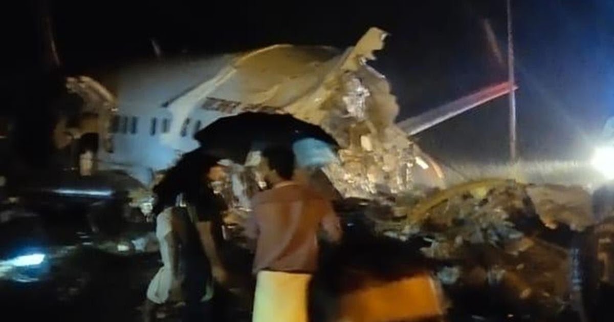 Kerala plane crash Air India plane breaks in two at Calicut runway