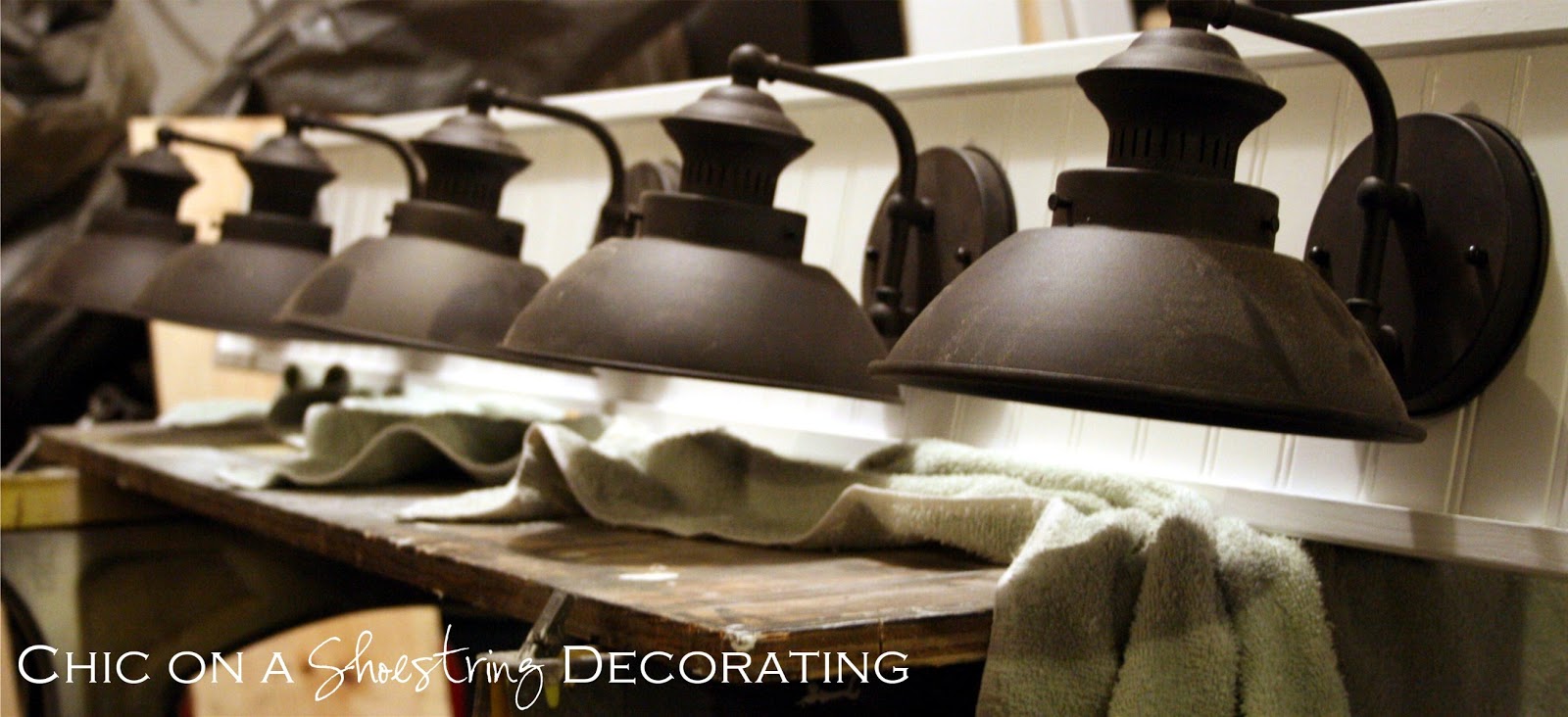 Chic on a Shoestring Decorating How to Build a Bathroom Light Fixture
