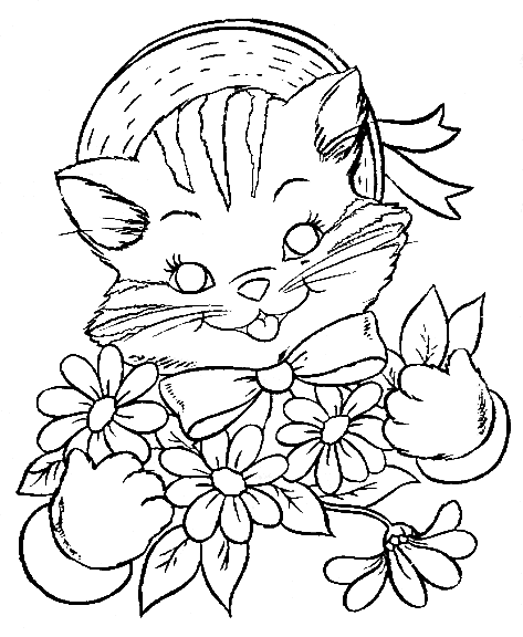 cat coloring clipart - photo #36