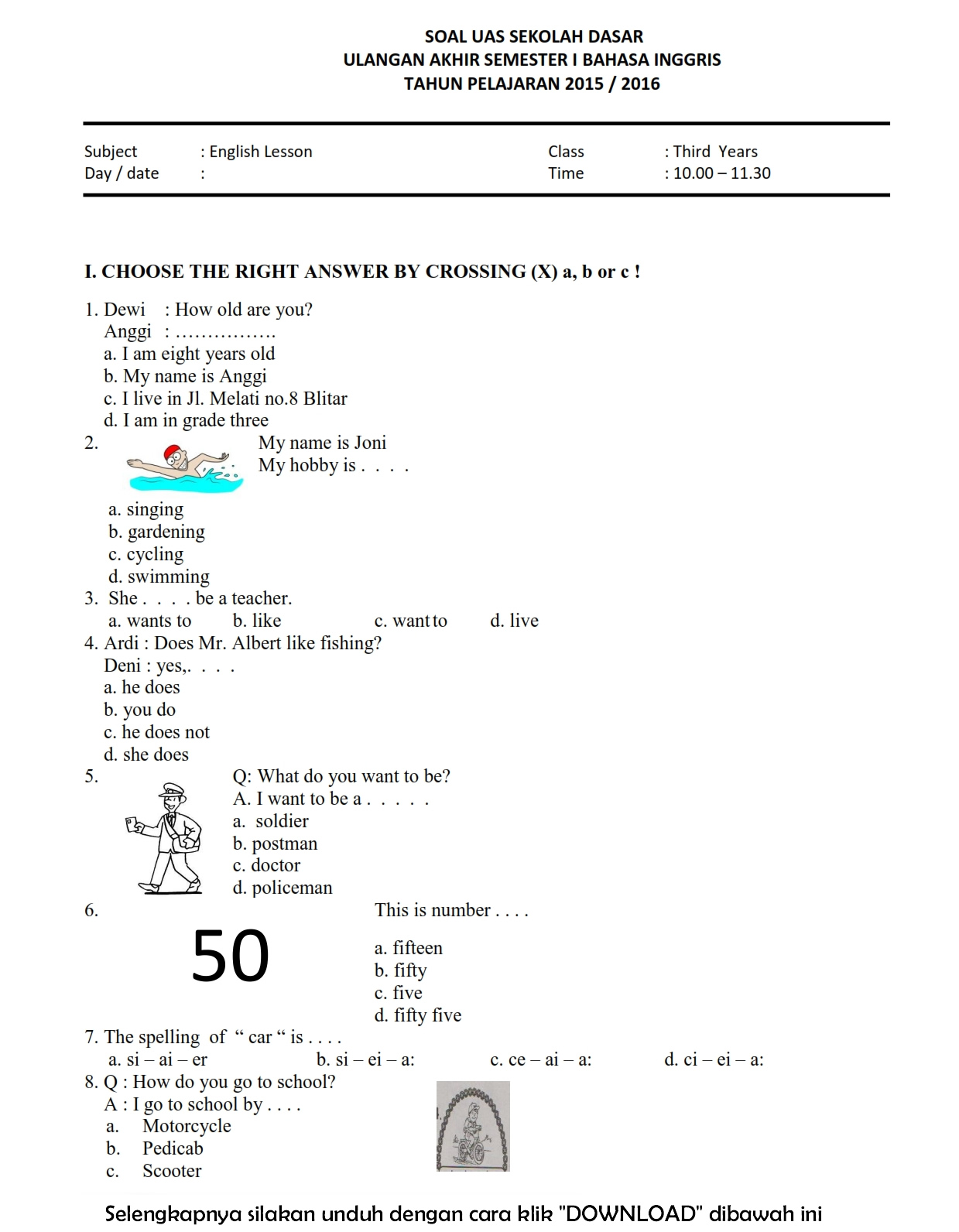 Soal Ujian Sekolah Pkn Kelas 6 Newhairstylesformen2014