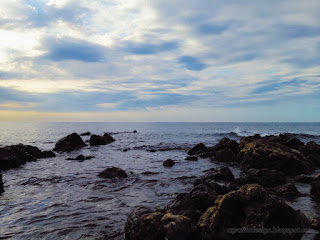 Rural Rocky Beach View In The Cloudy Dusk Light On The Sky At Umeanyar Village North Bali Indonesia