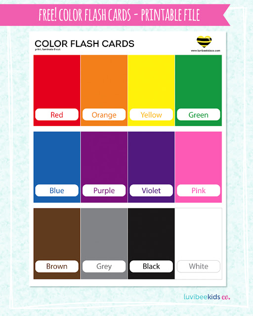 Color Flash Cards Free Printable